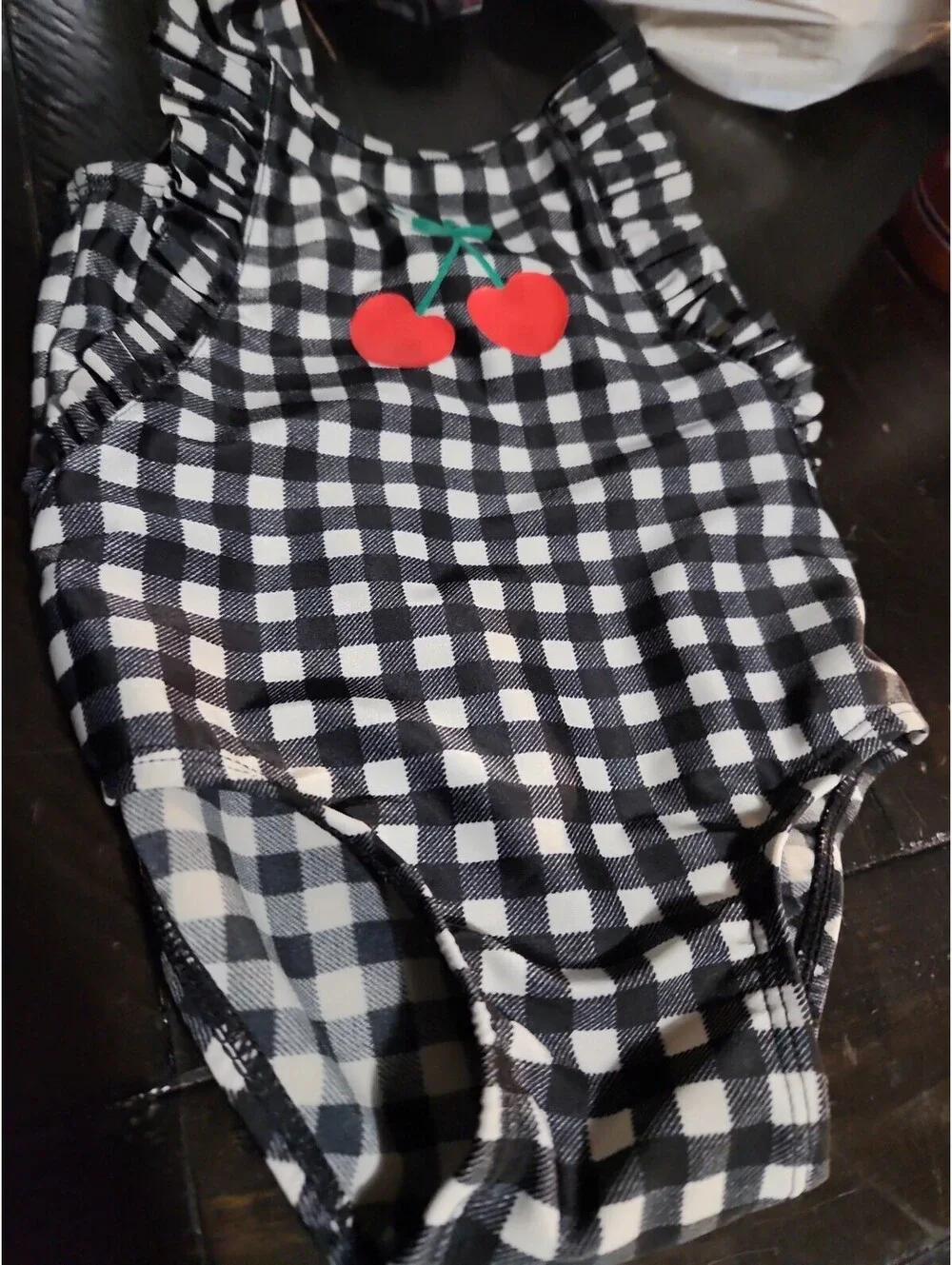 First Impressions Baby Girls Gingham-Print Cherries Swimsuit, 12-18 Months